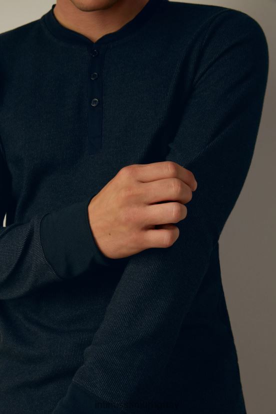 top cálido de algodón de manga larga Intimissimi hombres 800-azul medianoche V806B8221 vestir