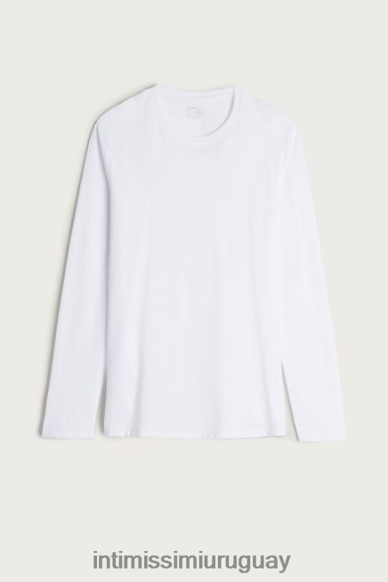 top de algodón supima de manga larga Intimissimi hombres 001-blanco V806B8294 vestir