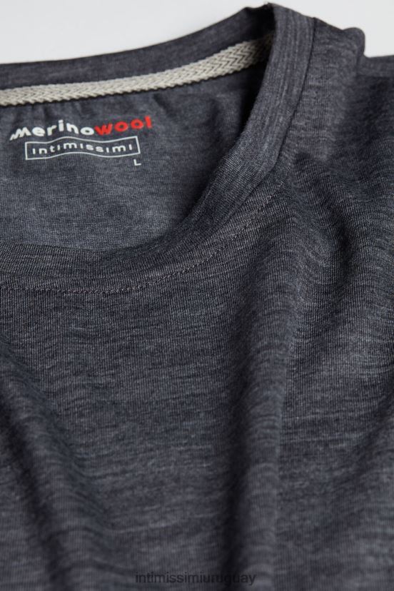 top de lana merino con cuello redondo y manga larga Intimissimi hombres 7522-mezcla gris carbón V806B8248 vestir