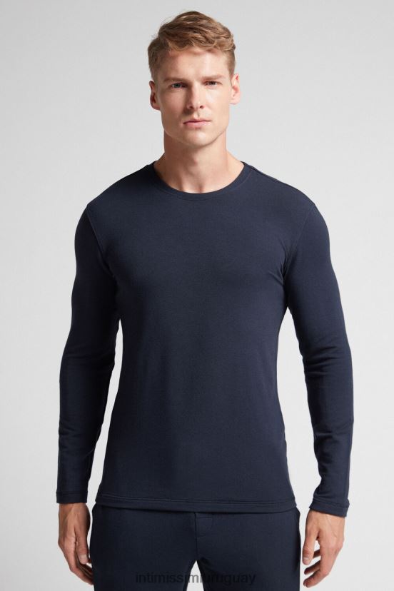 top de manga larga de modal y cashmere Intimissimi hombres 800-azul medianoche V806B8252 vestir