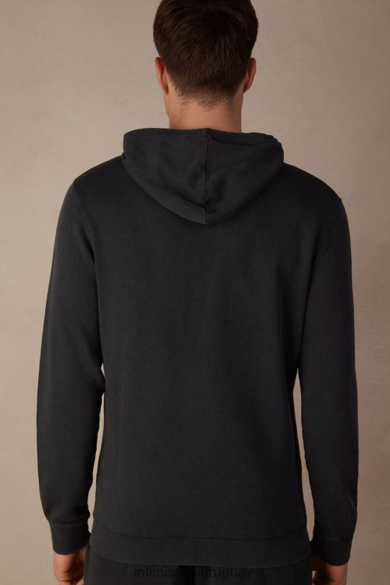 sudadera con cremallera y colección lavada Intimissimi hombres 762i-gris V806B8185 vestir