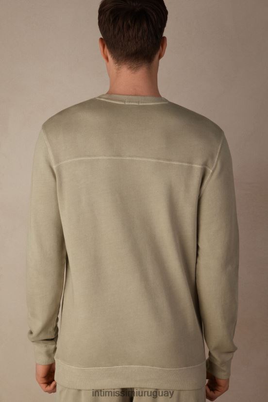 sudadera con cuello redondo y colección lavada Intimissimi hombres 166j-beige color arena V806B8189 vestir