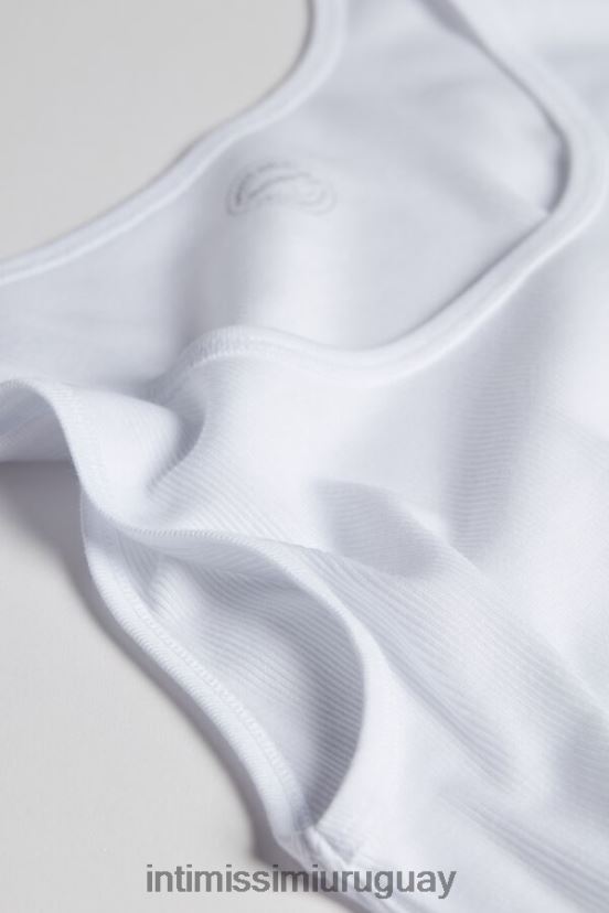 camiseta sin mangas de canalé de algodón supima Intimissimi hombres 001-blanco V806B8244 vestir