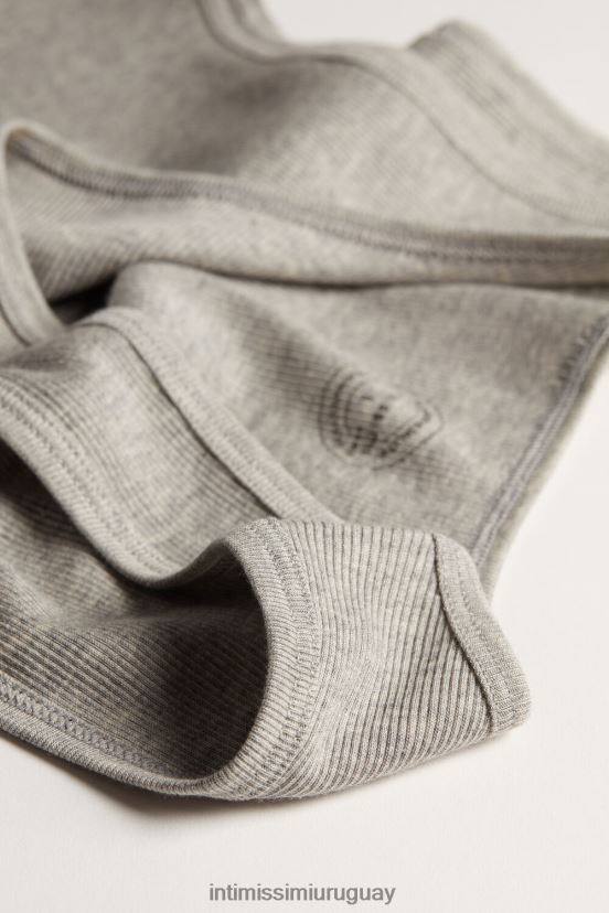 camiseta sin mangas de canalé de algodón supima Intimissimi hombres 031-mezcla gris claro V806B8242 vestir