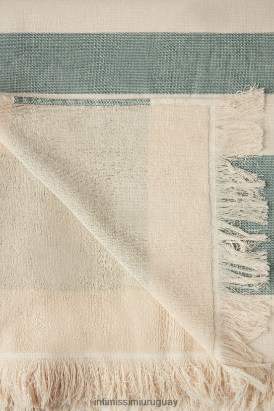 toalla de playa jacquard Intimissimi hombres 284j-verde oscuro/beige cordón V806B8413 accesorio