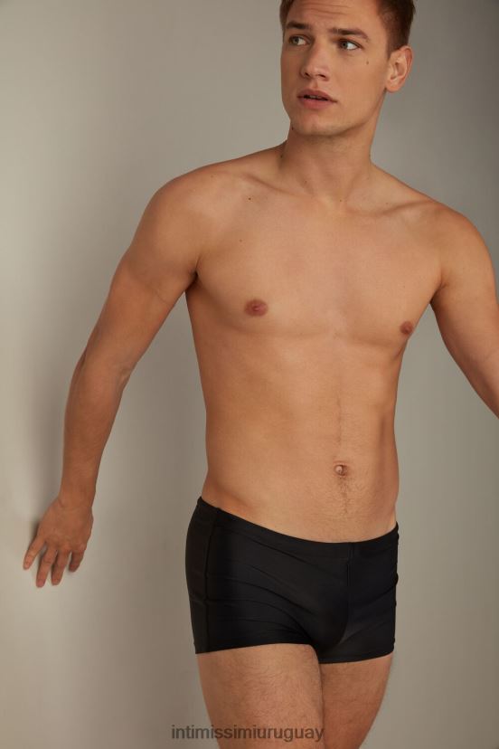 bañador liso con corte cuadrado Intimissimi hombres 019-negro V806B8453 vestir