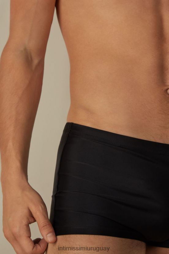 bañador liso con corte cuadrado Intimissimi hombres 019-negro V806B8453 vestir