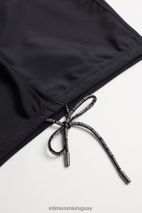 bañador liso con corte cuadrado Intimissimi hombres 019-negro V806B8453 vestir