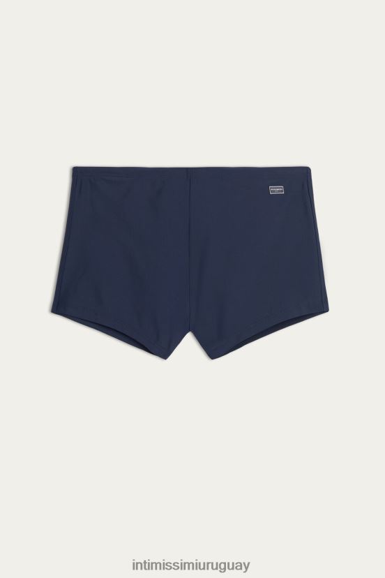 bañador liso con corte cuadrado Intimissimi hombres 1467-azul intenso V806B8452 vestir