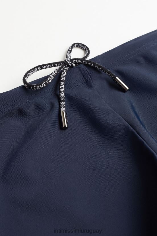 bañador liso con corte cuadrado Intimissimi hombres 1467-azul intenso V806B8452 vestir