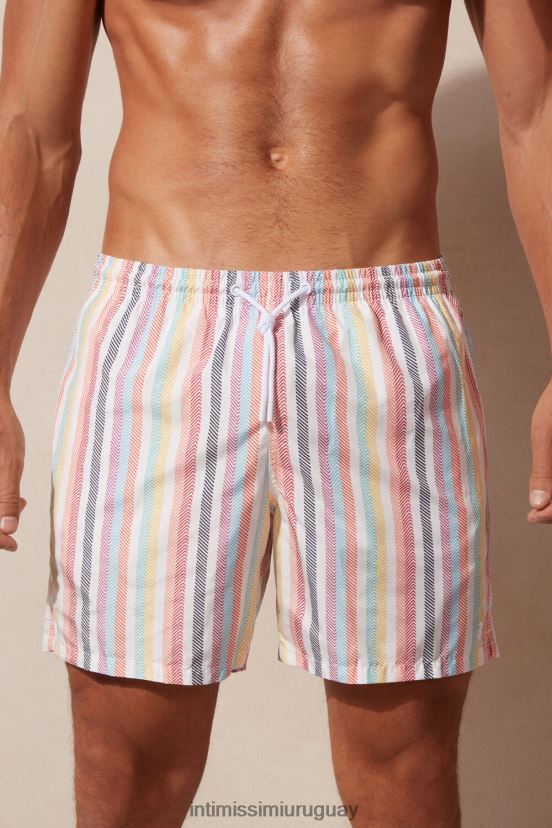 shorts de baño a rayas multicolores Intimissimi hombres 276j-estampado rayas multicolor V806B8426 vestir