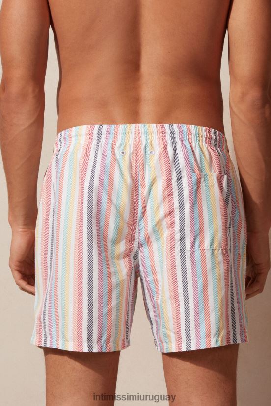 shorts de baño a rayas multicolores Intimissimi hombres 276j-estampado rayas multicolor V806B8426 vestir