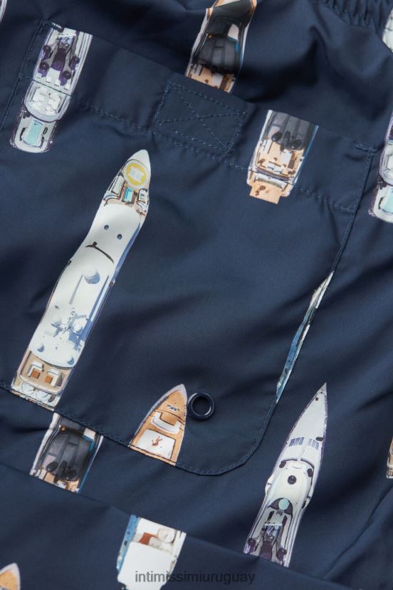 shorts de baño con estampado de barcos Intimissimi hombres 272j-estampado de barco azul profundo V806B8415 vestir
