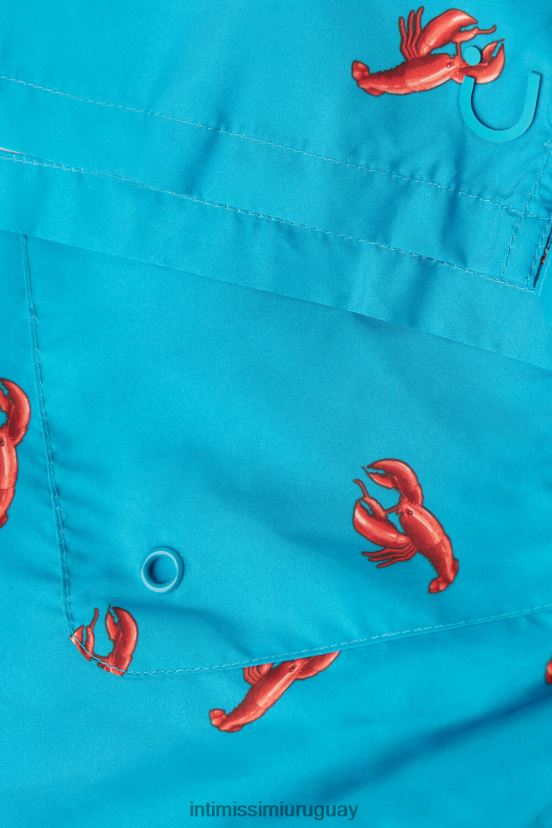 shorts de baño con estampado de langosta Intimissimi hombres 273j-estampado langosta azul pavo real V806B8419 vestir