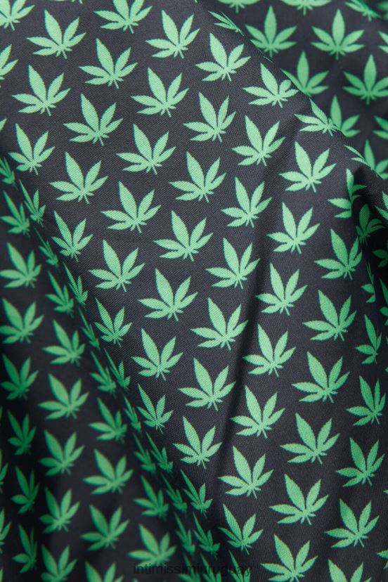 shorts de baño con estampado de microhojas Intimissimi hombres 270j-micromarihuana-print negro V806B8416 vestir