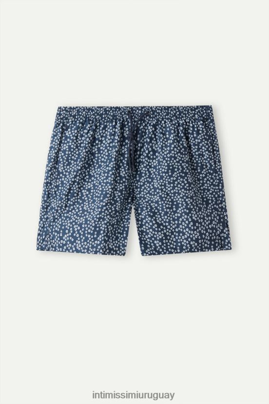 shorts de baño con estampado microfloral Intimissimi hombres 271j-micro estampado floral azul profundo V806B8441 vestir