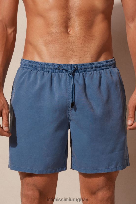 shorts de baño con lavado a la piedra Intimissimi hombres 280j-delave azul pacífico V806B8443 vestir