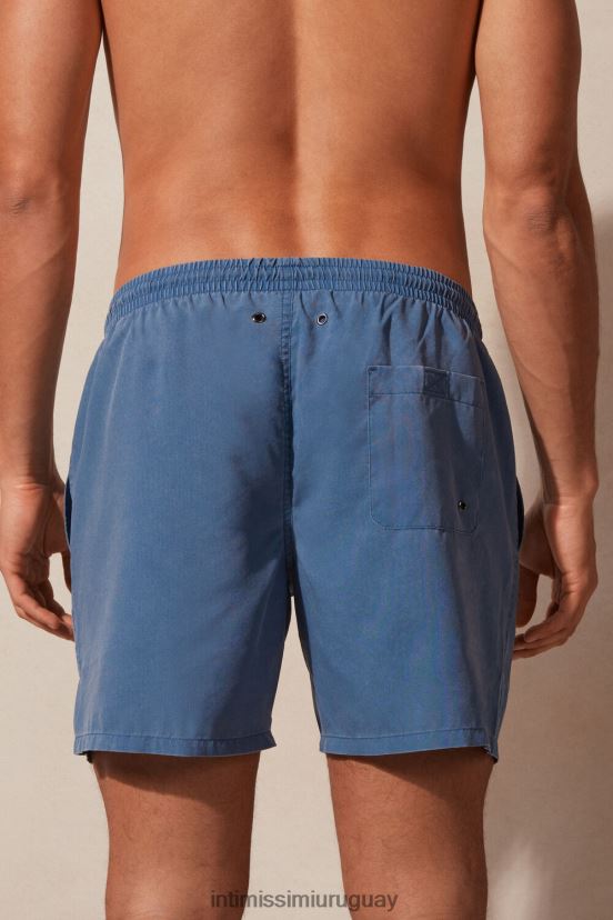 shorts de baño con lavado a la piedra Intimissimi hombres 280j-delave azul pacífico V806B8443 vestir