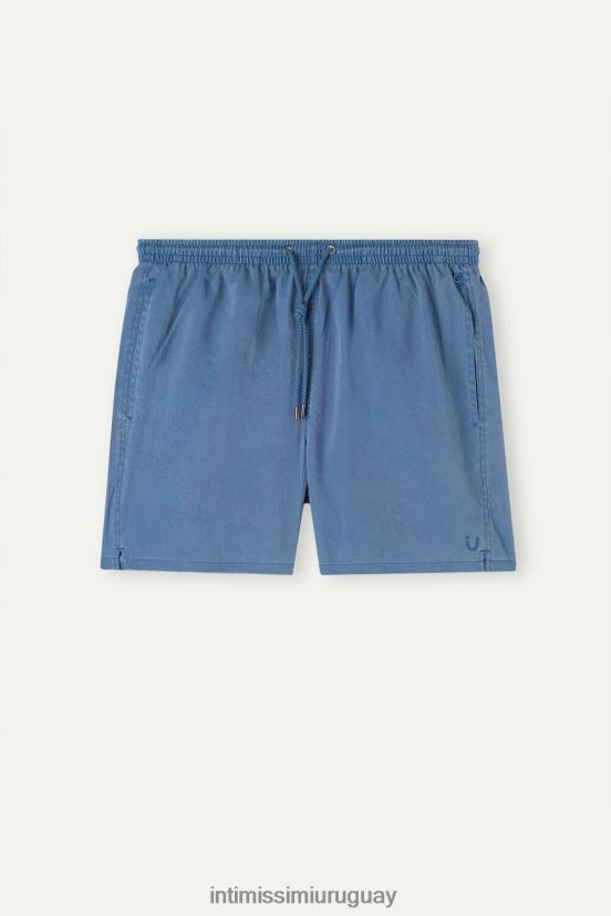 shorts de baño con lavado a la piedra Intimissimi hombres 280j-delave azul pacífico V806B8443 vestir