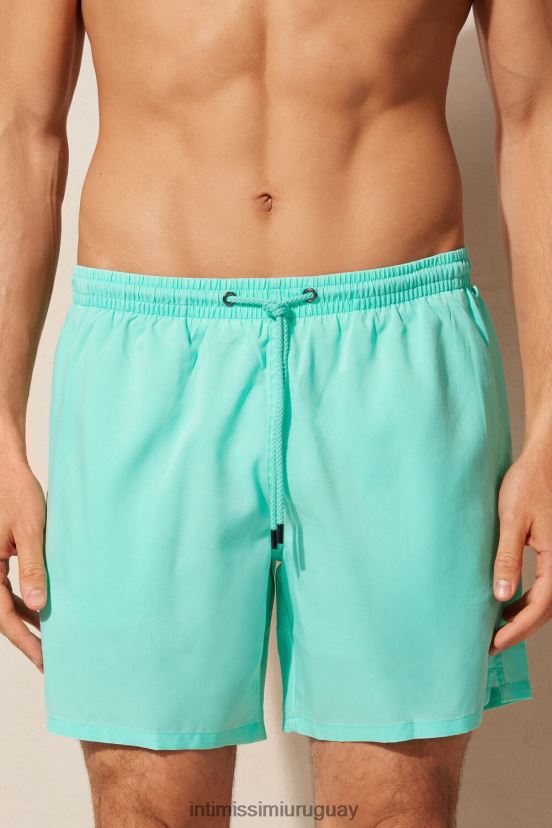 shorts de baño con lavado a la piedra Intimissimi hombres 282j-delave verano verde V806B8442 vestir