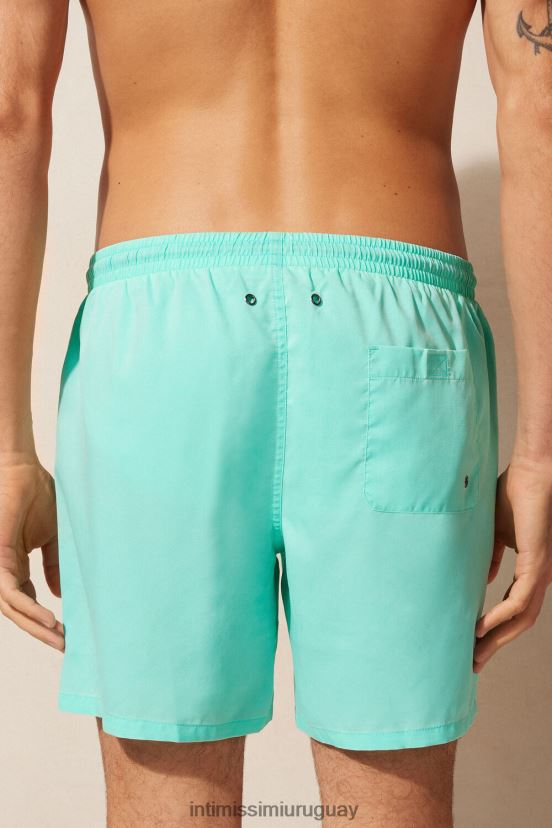shorts de baño con lavado a la piedra Intimissimi hombres 282j-delave verano verde V806B8442 vestir