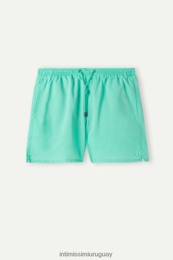shorts de baño con lavado a la piedra Intimissimi hombres 282j-delave verano verde V806B8442 vestir