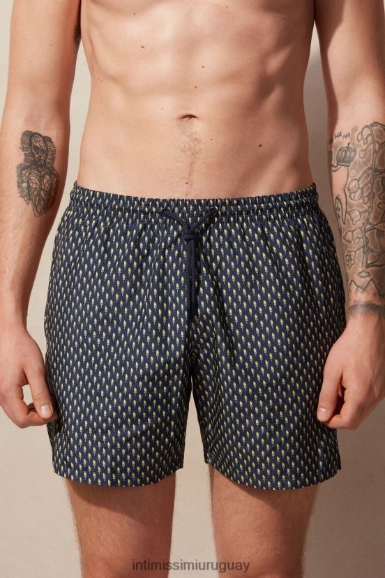 shorts de baño con microestampado de helado Intimissimi hombres 269j-helado azul profundo V806B8417 vestir