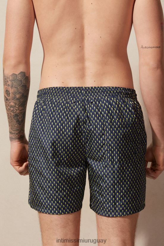 shorts de baño con microestampado de helado Intimissimi hombres 269j-helado azul profundo V806B8417 vestir