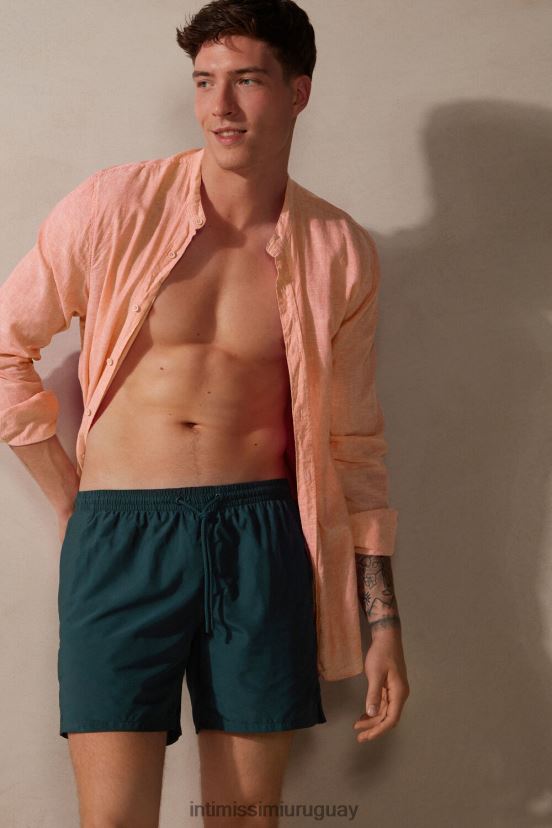 shorts de baño de color liso Intimissimi hombres 4369-verde oscuro V806B8445 vestir