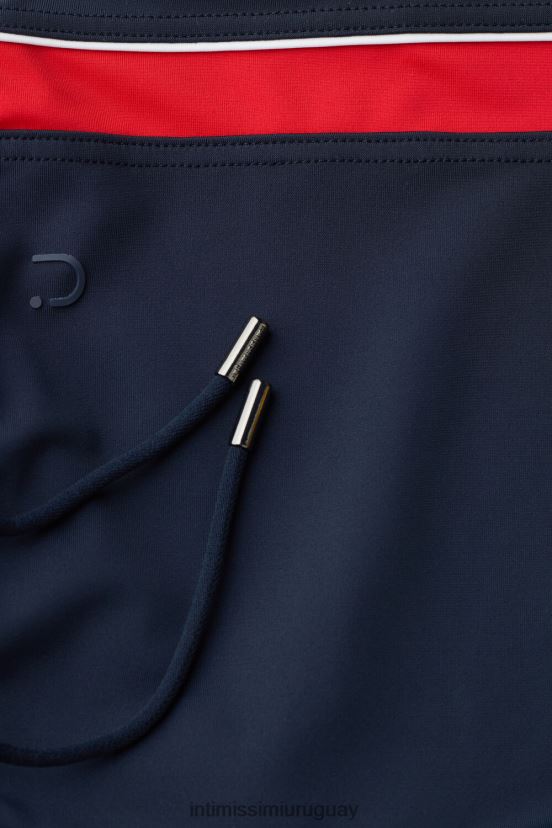 shorts de baño de corte cuadrado con bandas laterales Intimissimi hombres 287j-azul profundo/rojo V806B8436 vestir