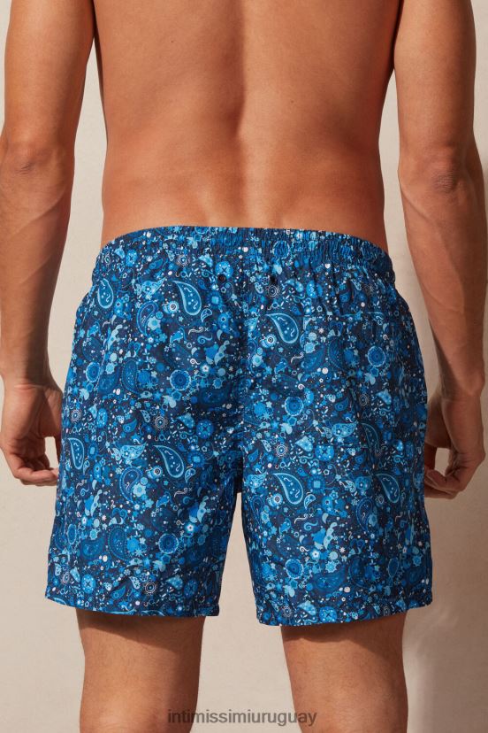 shorts de baño de paisley azul Intimissimi hombres 265j-estampado paisley azul intenso V806B8421 vestir