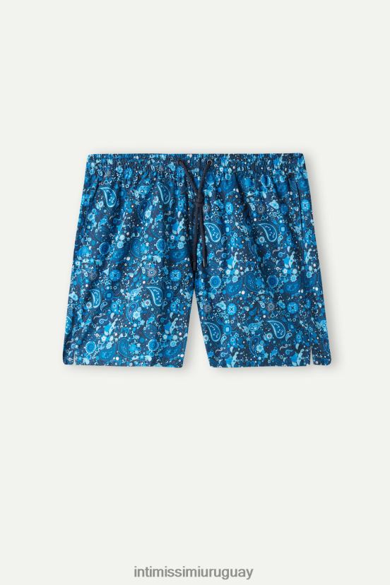 shorts de baño de paisley azul Intimissimi hombres 265j-estampado paisley azul intenso V806B8421 vestir