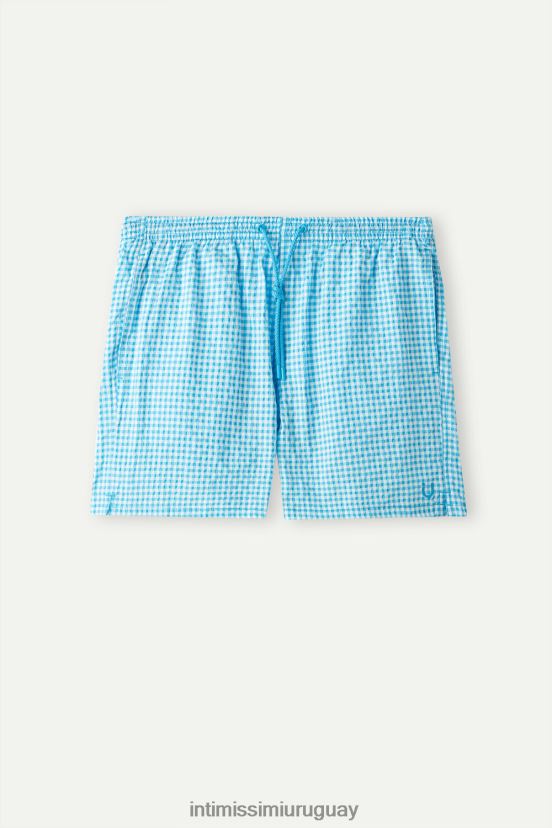 shorts de baño de sirsaca a cuadros vichy Intimissimi hombres 277j-malibu blanco/azul V806B8403 vestir