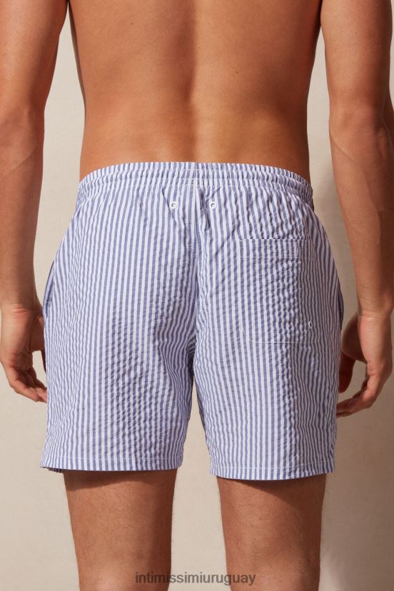 shorts de baño de sirsaca a rayas Intimissimi hombres 327j-blanco/azul marino V806B8435 vestir