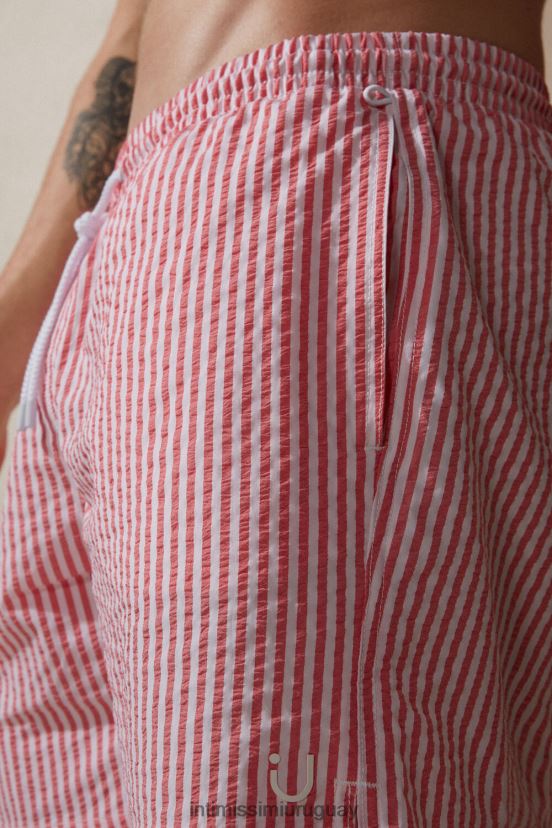 shorts de baño de sirsaca a rayas Intimissimi hombres 939i-blanco/rojo V806B8448 vestir
