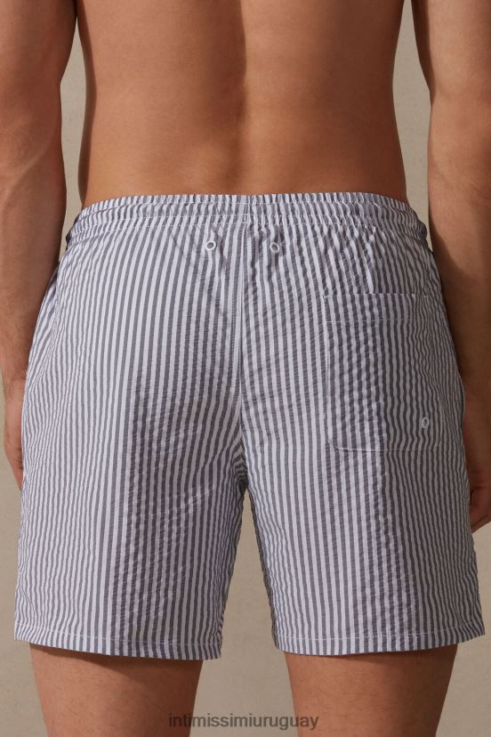 shorts de baño de sirsaca a rayas Intimissimi hombres 981i-blanco/azul V806B8444 vestir
