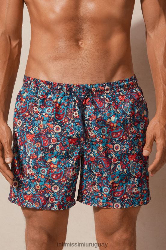 shorts de baño paisley naranjas Intimissimi hombres 266j-impresión paisley naranja V806B8420 vestir