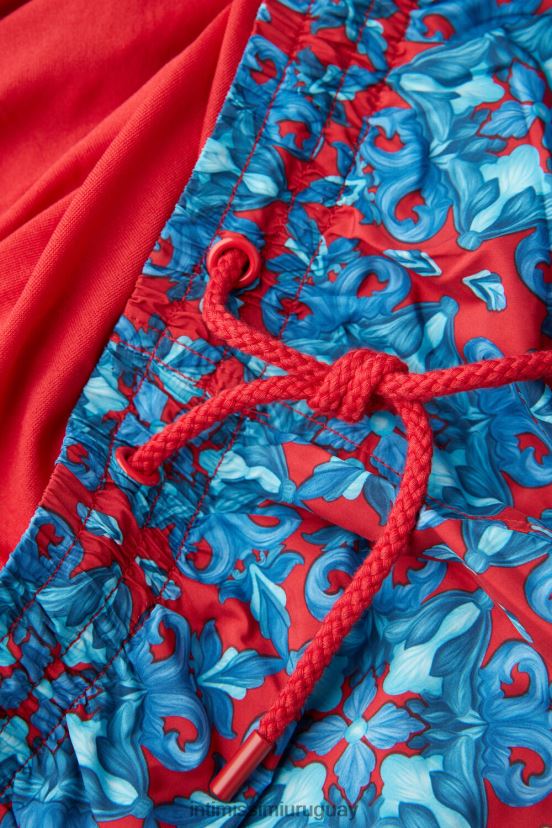 shorts de baño rojos con estampado marroquí Intimissimi hombres 260j-estampado marroquí deportivo rojo V806B8405 vestir