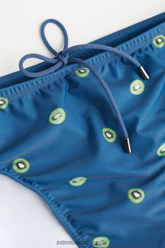 braguitas de baño con estampado de kiwis Intimissimi hombres 286j-kiwi-estampado azul pacífico V806B8437 vestir