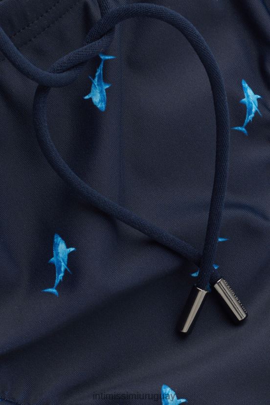 calzoncillos de baño con estampado de tiburones Intimissimi hombres 285j-estampado de tiburones azul profundo V806B8438 vestir