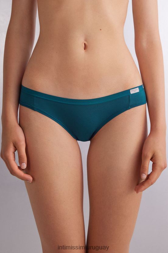 bragas de algodón natural Intimissimi mujer 346j-azul verdoso V806B8862 ropa interior