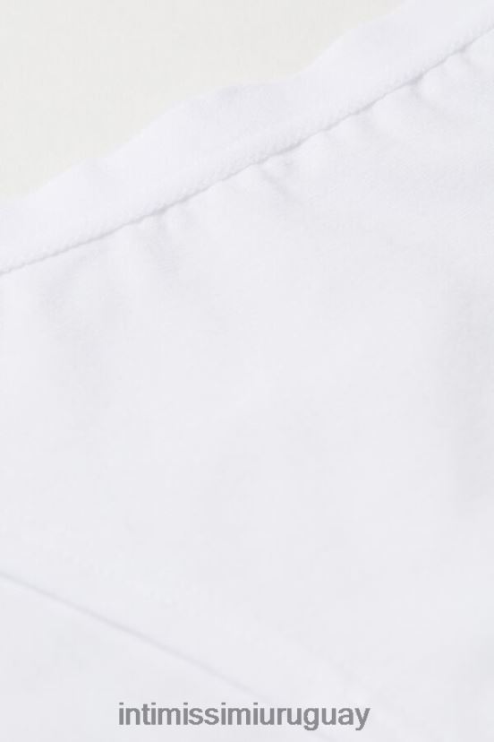braguita de algodón natural con tiras laterales Intimissimi mujer 001-blanco V806B81113 ropa interior