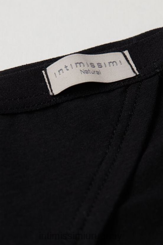 braguita de algodón natural con tiras laterales Intimissimi mujer 019-negro V806B81112 ropa interior