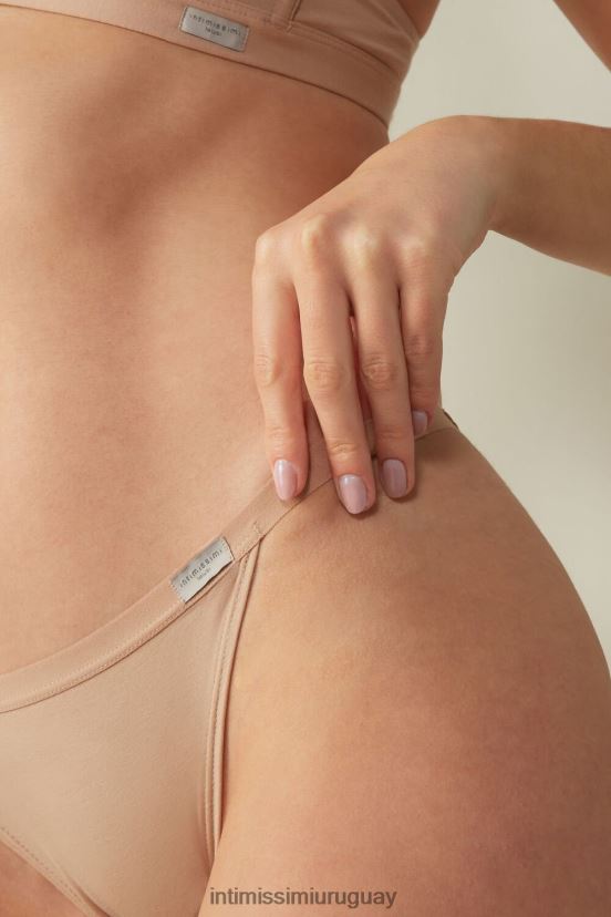 braguita de algodón natural con tiras laterales Intimissimi mujer 044-beige suave V806B81110 ropa interior