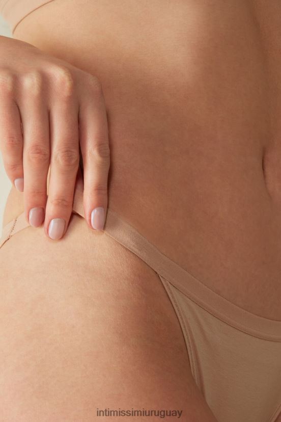 braguita de algodón natural con tiras laterales Intimissimi mujer 044-beige suave V806B81110 ropa interior