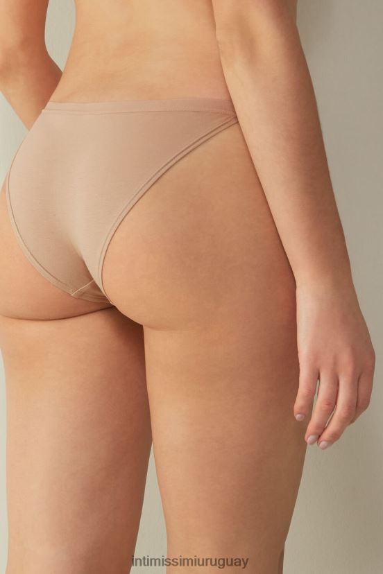 braguita de algodón natural con tiras laterales Intimissimi mujer 044-beige suave V806B81110 ropa interior