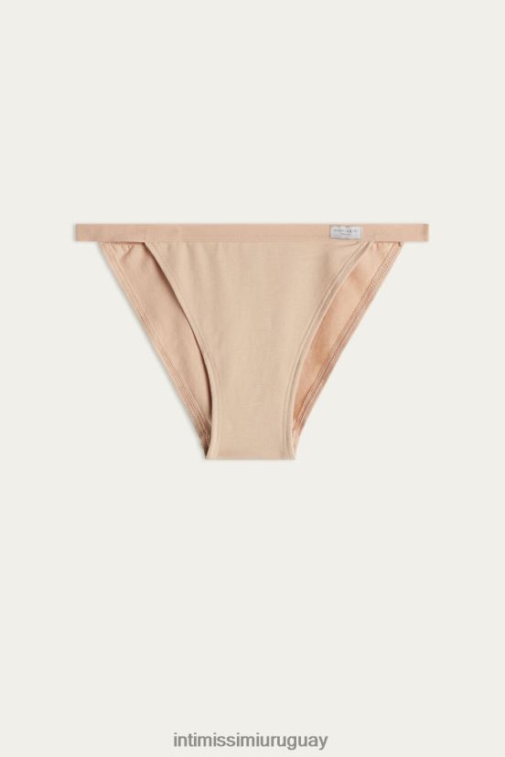 braguita de algodón natural con tiras laterales Intimissimi mujer 044-beige suave V806B81110 ropa interior