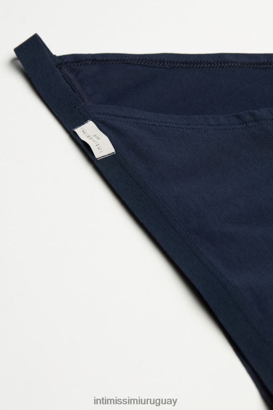 braguita de algodón natural con tiras laterales Intimissimi mujer 1467-azul intenso V806B81109 ropa interior