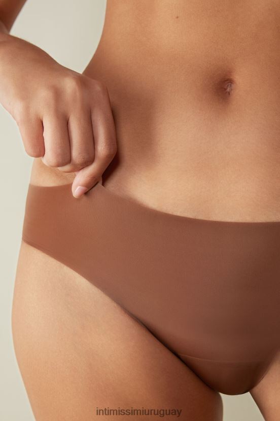 braguitas ajustadas de microfibra sin costuras Intimissimi mujer 502i-beige oscuro V806B81137 ropa interior