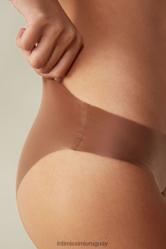 braguitas ajustadas de microfibra sin costuras Intimissimi mujer 502i-beige oscuro V806B81137 ropa interior
